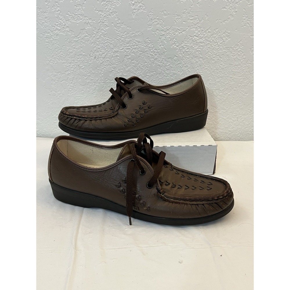 Softspots Bonnie‎ Lite Brown Womens Walking Shoe Sz 10B Lace Up Leather USA VTG